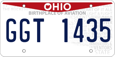 OH license plate GGT1435