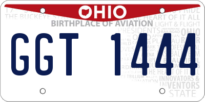 OH license plate GGT1444