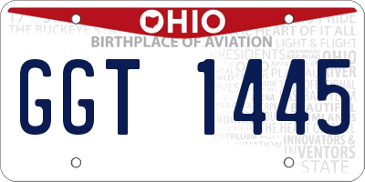 OH license plate GGT1445