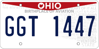 OH license plate GGT1447