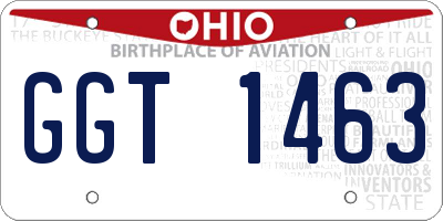 OH license plate GGT1463
