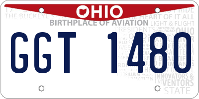 OH license plate GGT1480