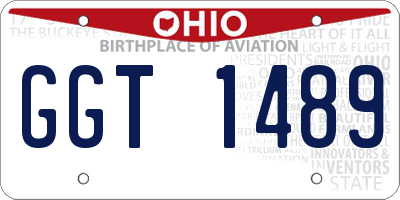 OH license plate GGT1489