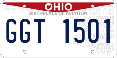 OH license plate GGT1501