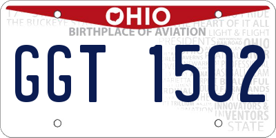 OH license plate GGT1502