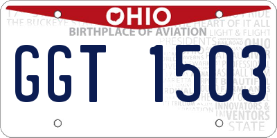OH license plate GGT1503