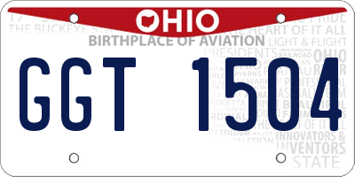 OH license plate GGT1504