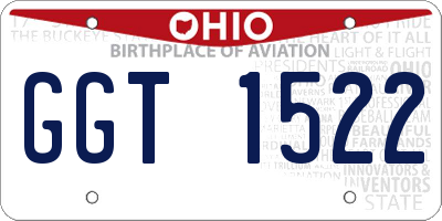 OH license plate GGT1522