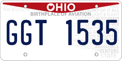 OH license plate GGT1535