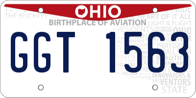 OH license plate GGT1563