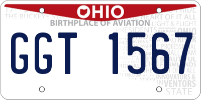 OH license plate GGT1567