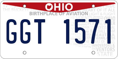 OH license plate GGT1571