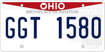 OH license plate GGT1580