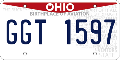 OH license plate GGT1597