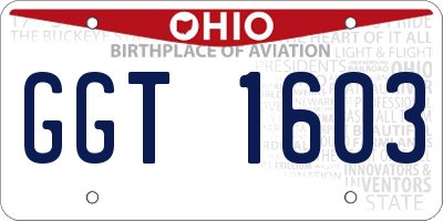 OH license plate GGT1603