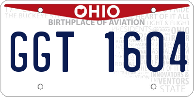 OH license plate GGT1604