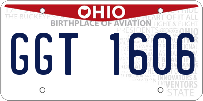 OH license plate GGT1606