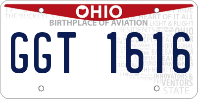 OH license plate GGT1616