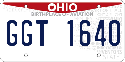 OH license plate GGT1640
