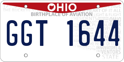 OH license plate GGT1644