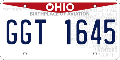 OH license plate GGT1645