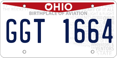 OH license plate GGT1664