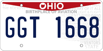 OH license plate GGT1668