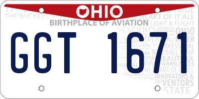 OH license plate GGT1671