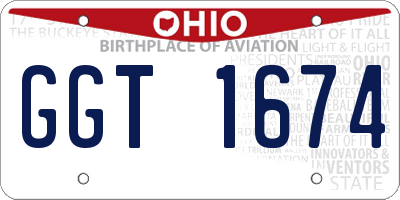 OH license plate GGT1674