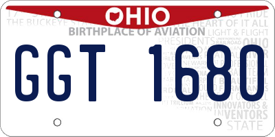 OH license plate GGT1680