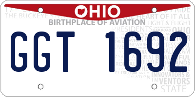OH license plate GGT1692