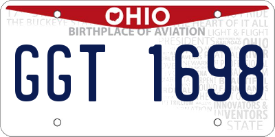 OH license plate GGT1698