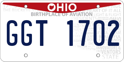 OH license plate GGT1702