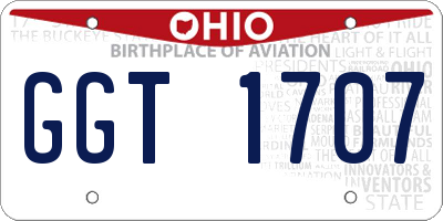 OH license plate GGT1707
