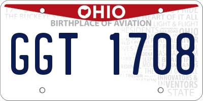 OH license plate GGT1708