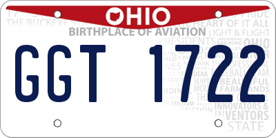 OH license plate GGT1722