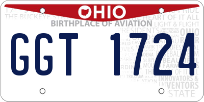 OH license plate GGT1724