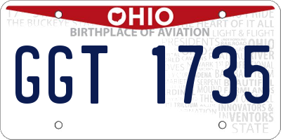 OH license plate GGT1735