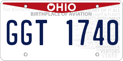 OH license plate GGT1740