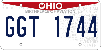 OH license plate GGT1744