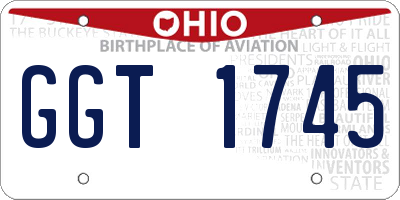 OH license plate GGT1745