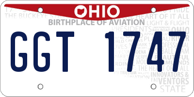 OH license plate GGT1747