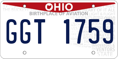 OH license plate GGT1759