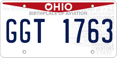 OH license plate GGT1763