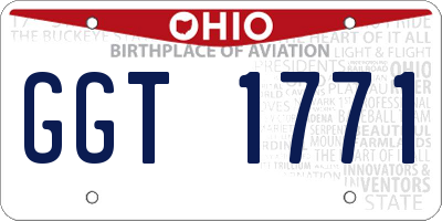 OH license plate GGT1771