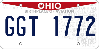 OH license plate GGT1772