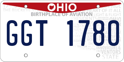 OH license plate GGT1780