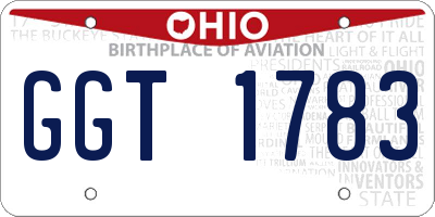 OH license plate GGT1783