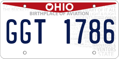 OH license plate GGT1786