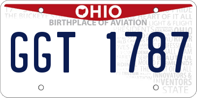 OH license plate GGT1787